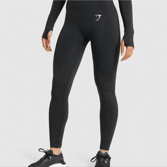 GYMSHARK VITAL SEAMLESS 2.0 LEGGINGS Size Black NWT IN PKG - Picture 1 of 9